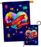 World Autism - Support Inspirational Vertical Impressions Decorative Flags HG137488 Made In USA