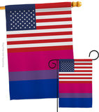 US Bisexual - Support Inspirational Vertical Impressions Decorative Flags HG148030 Made In USA