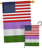 US Genderqueer pride - Support Inspirational Vertical Impressions Decorative Flags HG148034 Made In USA