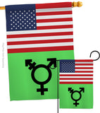 US Israeli transgender and genderqueer - Support Inspirational Vertical Impressions Decorative Flags HG148036 Made In USA