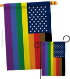 US Philadelphia Rainbow  - Support Inspirational Vertical Impressions Decorative Flags HG148642 Made In USA