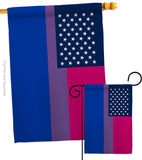 US Bisexual - Support Inspirational Vertical Impressions Decorative Flags HG148647 Made In USA