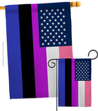 US Genderfluidity Pride - Support Inspirational Vertical Impressions Decorative Flags HG148649 Made In USA
