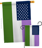 US Genderqueer pride - Support Inspirational Vertical Impressions Decorative Flags HG148650 Made In USA