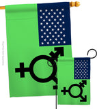 US Israeli transgender and genderqueer - Support Inspirational Vertical Impressions Decorative Flags HG148652 Made In USA