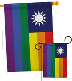 Taiwan Pride - Support Inspirational Vertical Impressions Decorative Flags HG148672 Made In USA