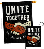 Unite Together - Support Inspirational Vertical Impressions Decorative Flags HG170198 Made In USA