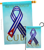 Pray For Cuba - Support Inspirational Vertical Impressions Decorative Flags HG170213 Made In USA