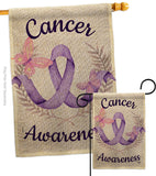 Cancer Awareness - Support Inspirational Vertical Impressions Decorative Flags HG192437 Made In USA