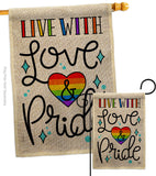 Live with Love - Support Inspirational Vertical Impressions Decorative Flags HG192461 Made In USA