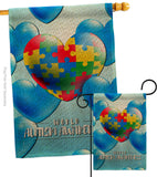 Heart Autism - Support Inspirational Vertical Impressions Decorative Flags HG192533 Made In USA