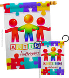 Support Autism - Support Inspirational Vertical Impressions Decorative Flags HG192534 Made In USA