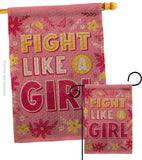 Fight Like Girl - Support Inspirational Vertical Impressions Decorative Flags HG192627 Made In USA