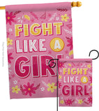 Fight Like Girl - Support Inspirational Vertical Impressions Decorative Flags HG192627 Made In USA