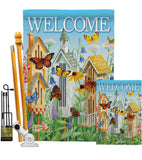 Welcome Butterfly Houses - Sweet Home Inspirational Vertical Impressions Decorative Flags HG100047 Made In USA