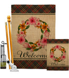 Orange Lily Wreath - Sweet Home Inspirational Vertical Impressions Decorative Flags HG192235 Made In USA