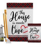 Made of Love - Sweet Home Inspirational Vertical Impressions Decorative Flags HG192237 Made In USA