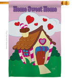 Welcome Home Sweet Home - Sweet Home Inspirational Vertical Applique Decorative Flags HG100039