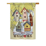 Welcome Birdhouse Village - Sweet Home Inspirational Vertical Impressions Decorative Flags HG100044 Printed In USA