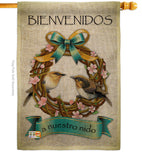 Bienvenidos a Nuestro Nido - Sweet Home Inspirational Vertical Impressions Decorative Flags HG100046S Made In USA