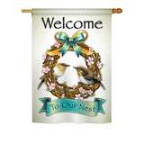 Welcome To Our Nest - Sweet Home Inspirational Vertical Impressions Decorative Flags HG100046 Printed In USA