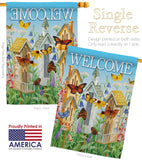 Welcome Butterfly Houses - Sweet Home Inspirational Vertical Impressions Decorative Flags HG100047 Made In USA