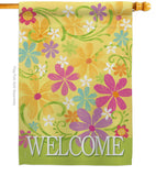 Welcome Daisy Garden - Sweet Home Inspirational Vertical Impressions Decorative Flags HG100052 Made In USA