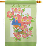 Welcome Blue Bird - Sweet Home Inspirational Vertical Impressions Decorative Flags HG100054 Made In USA
