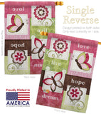 Welcome Butterfly Floral - Sweet Home Inspirational Vertical Impressions Decorative Flags HG100056 Made In USA