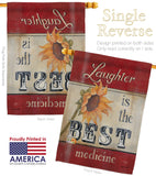 Welcome Laughter is the Best Medicine - Sweet Home Inspirational Vertical Impressions Decorative Flags HG100057 Made In USA