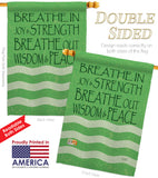 Welcome Breathe In - Sweet Home Inspirational Vertical Impressions Decorative Flags HG100058 Made In USA