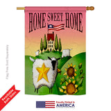 Welcome Sheep Home Sweet Home - Sweet Home Inspirational Vertical Impressions Decorative Flags HG100061 Printed In USA