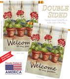 Welcome To My Garden - Sweet Home Inspirational Vertical Impressions Decorative Flags HG100064 Made In USA