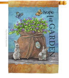 Welcome Hope Grows - Sweet Home Inspirational Vertical Impressions Decorative Flags HG100066 Made In USA