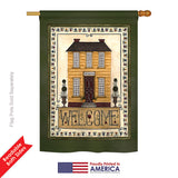 Welcome Yellow House - Sweet Home Inspirational Vertical Impressions Decorative Flags HG100068 Printed In USA