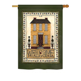 Welcome Yellow House - Sweet Home Inspirational Vertical Impressions Decorative Flags HG100068 Printed In USA