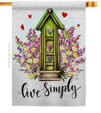 Live Simple - Sweet Home Inspirational Vertical Impressions Decorative Flags HG100082 Made In USA