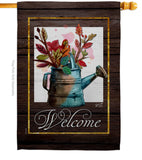 Welcome Waterin Can - Sweet Home Inspirational Vertical Impressions Decorative Flags HG130357 Made In USA