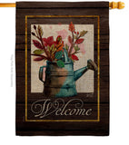 Welcome Waterin Can - Sweet Home Inspirational Vertical Impressions Decorative Flags HG130357 Made In USA