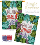 Welcome Friends - Sweet Home Inspirational Vertical Impressions Decorative Flags HG137115 Made In USA