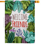 Welcome Friends - Sweet Home Inspirational Vertical Impressions Decorative Flags HG137115 Made In USA