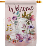 Garden Afternoon Tea - Sweet Home Inspirational Vertical Impressions Decorative Flags HG137225 Made In USA