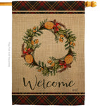 Winter Spices Wreath - Sweet Home Inspirational Vertical Impressions Decorative Flags HG137243 Made In USA
