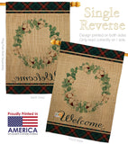 Cotton Eucalyptus Wreath - Sweet Home Inspirational Vertical Impressions Decorative Flags HG137244 Made In USA