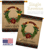 Poinsettia Wreath - Sweet Home Inspirational Vertical Impressions Decorative Flags HG137245 Made In USA