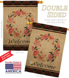 Welcome Wreath - Sweet Home Inspirational Vertical Impressions Decorative Flags HG170028 Made In USA