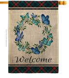 Butterflies Wreath - Sweet Home Inspirational Vertical Impressions Decorative Flags HG170029 Made In USA