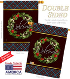 Christmas Berry Wreath - Sweet Home Inspirational Vertical Impressions Decorative Flags HG170030 Made In USA