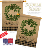 Eucalyptus Wreath - Sweet Home Inspirational Vertical Impressions Decorative Flags HG192234 Made In USA