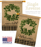 Eucalyptus Wreath - Sweet Home Inspirational Vertical Impressions Decorative Flags HG192234 Made In USA